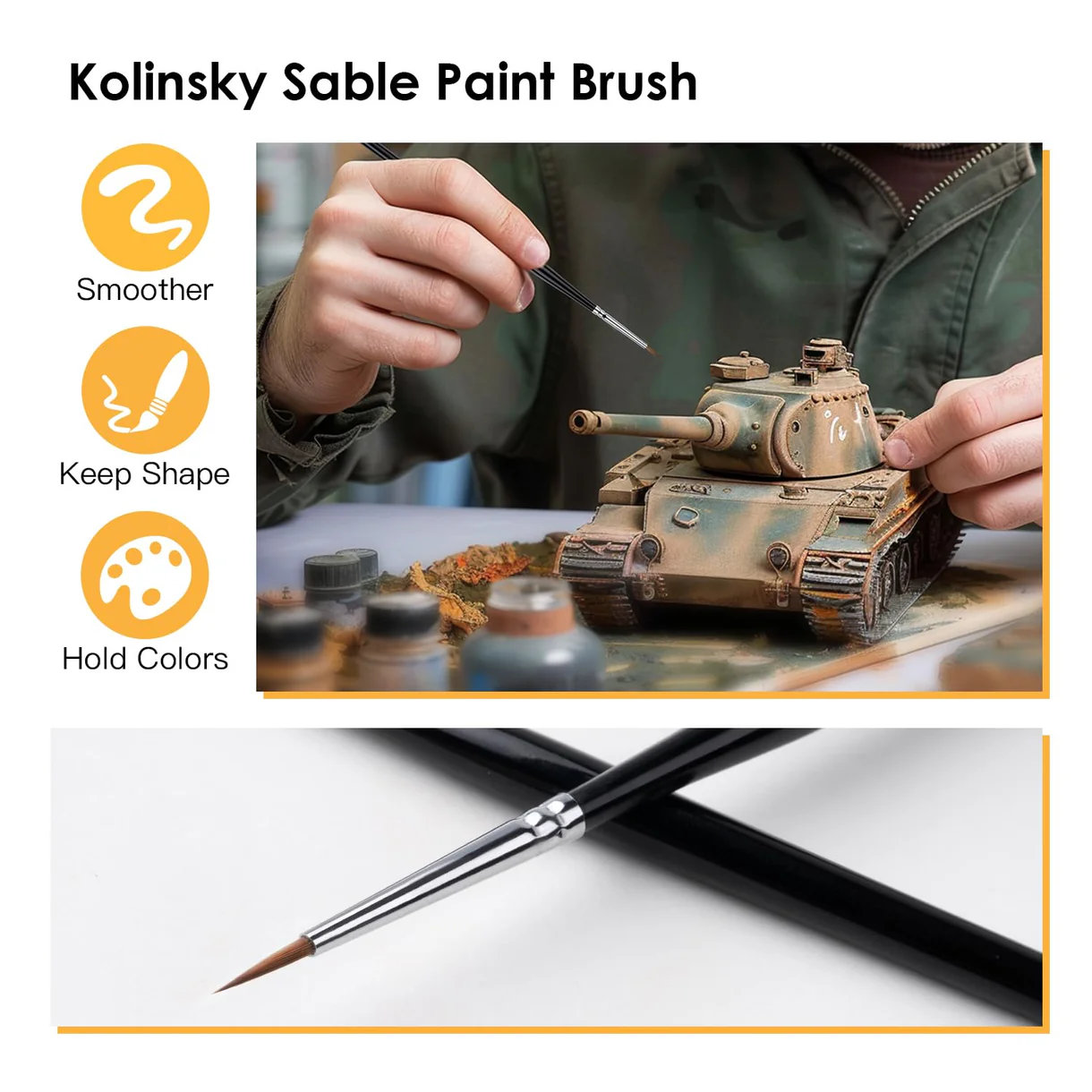 Master Ⅰ: Kolinsky Sable Miniature Detail Brushes Size #2 - Image 4