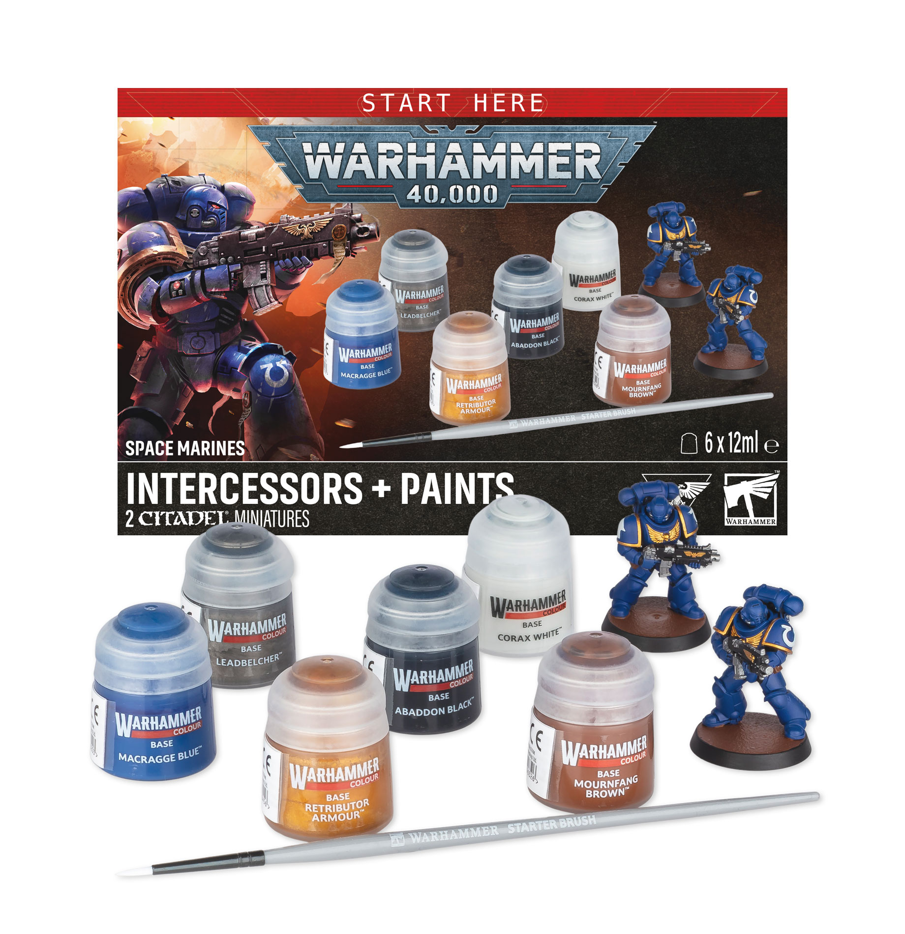 Space Marines: Intercessors + Paint Set